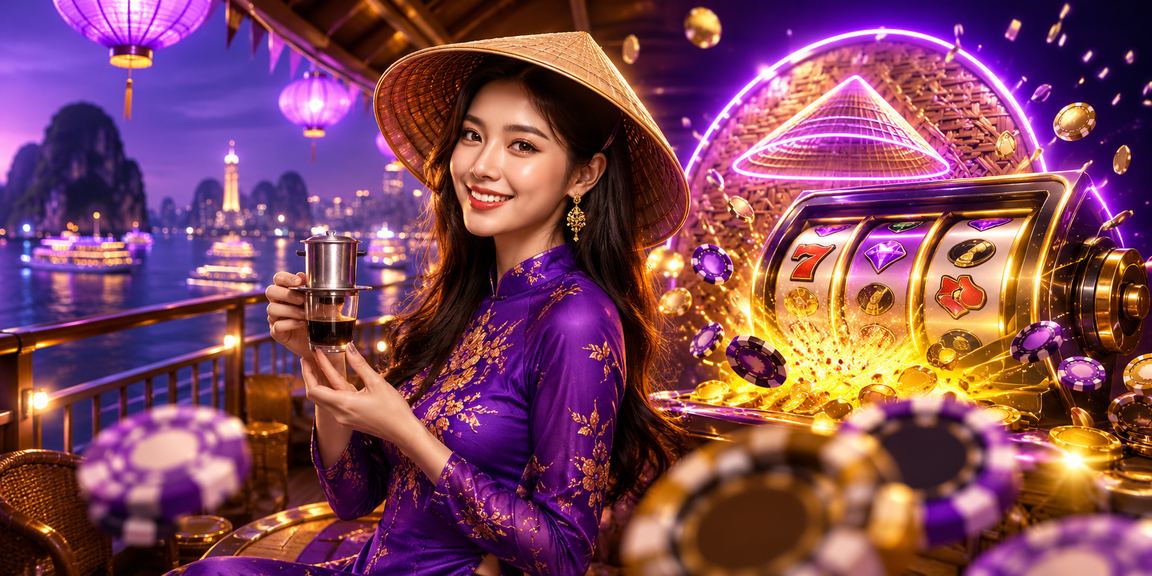 Phong cảnh vịnh Hạ Long gắn liền với trải nghiệm chơi slot trực tuyến và nón lá Việt Nam