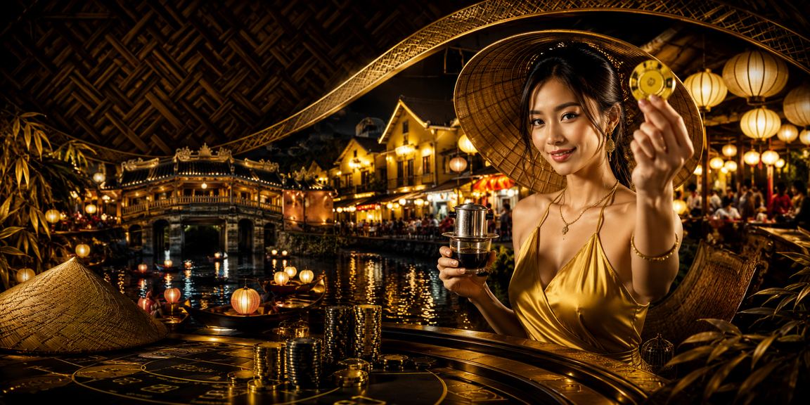 Không gian casino sang trọng tại Hội An kết hợp nét văn hóa nón lá Việt Nam