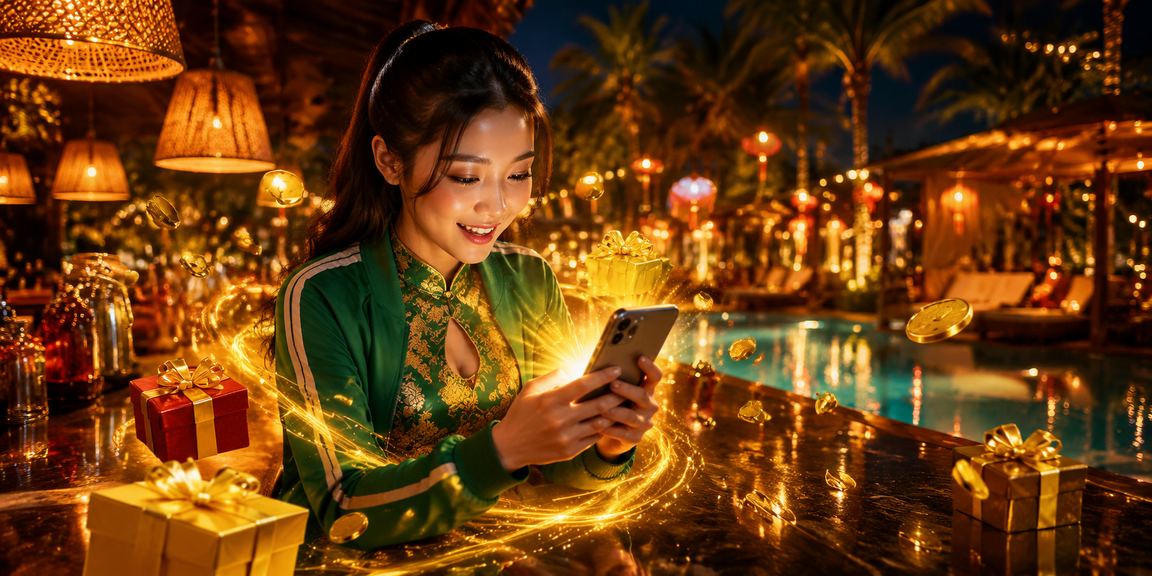 Người phụ nữ mặc áo dài Việt Nam sử dụng casino di động tại bờ biển Mũi Né đầy nắng